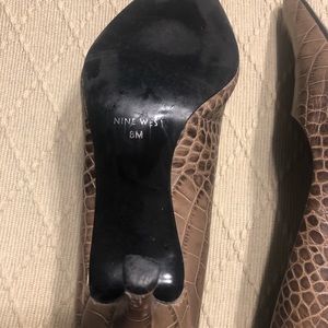 Nine West snakeskin print heels